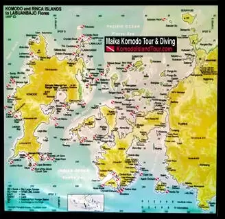 Map of Komodo Scuba Diving Locations